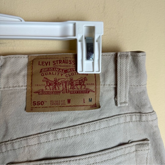 Levis Vintage 550 Jeans Tan Relaxed Fit Tapered Leg Womens Size 9 Med Y2K - Picture 5 of 16